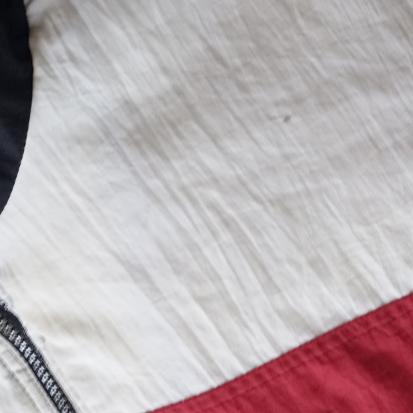 Vintage 90s Adidas Essential Striped Winter Jacket With Hood RED/White/BLACK - Picture 11 of 15